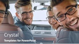  Presentation with friends - Presentation with close-up-a-group background and a ocean colored foreground