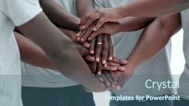  Presentation with ethnic group - Amazing slide set having close-up-a-multi-ethnic backdrop and a ocean colored foreground