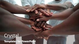  Presentation with ethnic group - Presentation theme having close-up-a-multi-ethnic background and a tawny brown colored foreground