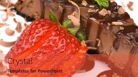  Presentation with chocolate strawberry - Presentation design having close-up-a-slice background and a red colored foreground
