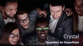  Presentation with passion - Amazing theme having close up a successful business team looks at the computer screen with passion backdrop and a wine colored foreground