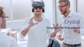  Presentation with interior designer - Presentation theme having close up admiring designer standing in a virtual interior background and a lemonade colored foreground