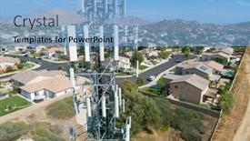  Presentation with aerial - Presentation theme having close-up-aerial-of-cellular background and a light blue colored foreground