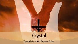  Presentation with cross - Colorful theme enhanced with close up against cross religion backdrop and a coral colored foreground