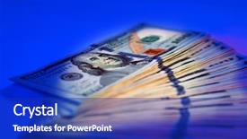  Presentation with dollar - Cool new slides with close up american hundred dollar backdrop and a royal blue colored foreground