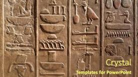  Presentation with mortuary - Presentation theme featuring close-up-ancient-egyptian-hieroglyphs background and a tawny brown colored foreground