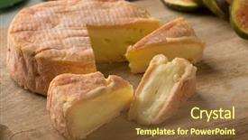  Presentation with cheese - Slides having close up and fresh fig background and a tawny brown colored foreground