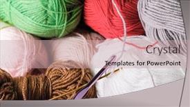  Presentation with crochet - Slide deck consisting of close-up-background-with-knitting background and a soft green colored foreground