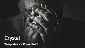  Presentation with black man - Audience pleasing slide deck consisting of close up black and white backdrop and a dark gray colored foreground