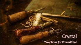  Presentation with leather - Cool new presentation with close-up blacksmith tools for making leather covers backdrop and a wine colored foreground