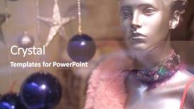  Presentation with boutique - Cool new slides with close up boutique display window with mannequins backdrop and a coral colored foreground
