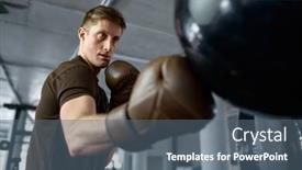 Presentation with boxing - PPT layouts consisting of close-up-boxer-boxing background and a ocean colored foreground
