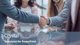  Presentation with people - PPT theme featuring close-up-business-people-confirming background and a  colored foreground