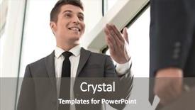  Presentation with people - Presentation theme consisting of close up business people standing background and a dark gray colored foreground