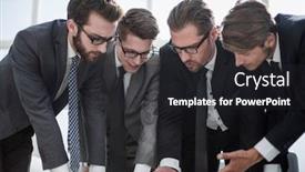  Presentation with new business ideas - PPT layouts having close up business team discussing new ideas background and a dark gray colored foreground