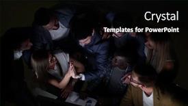  Presentation with giving - Slide deck having close-up-business-team-giving background and a black colored foreground