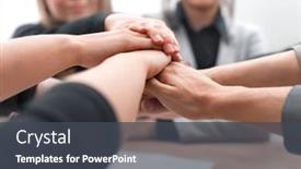  Presentation with unity - Audience pleasing presentation consisting of close-up-business-team-showing backdrop and a dark gray colored foreground