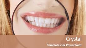  Presentation with teeth - PPT layouts consisting of woman's teeth through magnyfying background and a  colored foreground