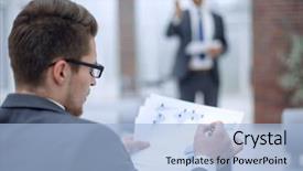  Presentation with dubai financial fintech - Colorful PPT theme enhanced with close up businessman checking financial backdrop and a light blue colored foreground