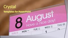  Presentation with 2018 - Amazing presentation design having close up calendar of august backdrop and a tawny brown colored foreground