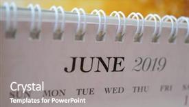  Presentation with 2019 - PPT layouts enhanced with close up calendar of june background and a gray colored foreground