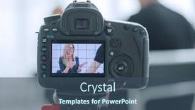  Presentation with interview - Amazing presentation theme having close-up-camera backdrop and a ocean colored foreground