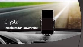  Presentation with smart - Presentation design enhanced with close-up-car-smart-phone background and a dark gray colored foreground