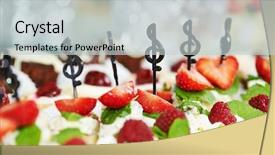  Presentation with catering - Slides with close-up catering service sweets background and a light gray colored foreground