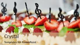  Presentation with catering - Audience pleasing theme consisting of close-up-catering-service-sweets backdrop and a lemonade colored foreground