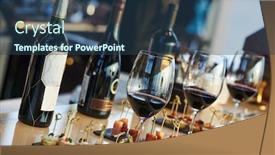  Presentation with catering - PPT layouts having close-up-catering-table-set background and a ocean colored foreground