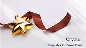  Presentation with gold star - Theme featuring close-up-christmas-gold-glitter background and a white colored foreground