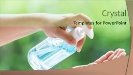  Presentation with virus infection - Slide deck featuring close-up-cleaning-hand-using background and a mint green colored foreground