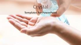  Presentation with virus infection - Audience pleasing theme consisting of close-up-cleaning-hand-using backdrop and a lemonade colored foreground