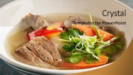  Presentation with halal - Colorful PPT theme enhanced with close up clear homemade halal backdrop and a coral colored foreground