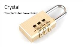  Presentation with padlock - Colorful theme enhanced with close-up combination padlock isolated backdrop and a white colored foreground