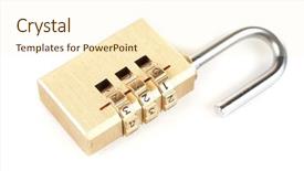  Presentation with padlock - Amazing PPT theme having close-up combination padlock isolated backdrop and a cream colored foreground