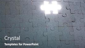  Presentation with cracked wall - Slide set featuring close-up-cracked-puzzle-wall background and a gray colored foreground