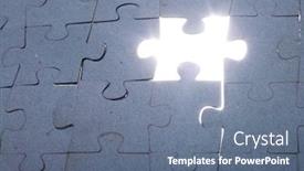  Presentation with cracked wall - Audience pleasing PPT theme consisting of close-up-cracked-puzzle-wall backdrop and a ocean colored foreground