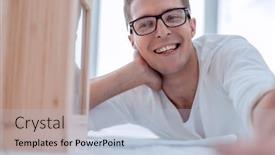  Presentation with creative thinking - Theme with close-up-creative-designer-thinking background and a light blue colored foreground