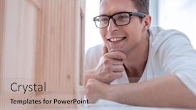  Presentation with creative thinking - Slides having close-up-creative-designer-thinking background and a coral colored foreground