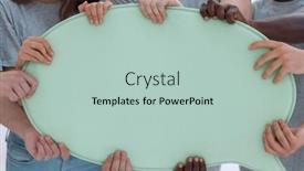  Presentation with bubble - Slides enhanced with close-up-curly-haired-guy background and a  colored foreground