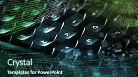  Presentation with programing - Colorful theme enhanced with close-up dark keyboard backdrop and a ocean colored foreground