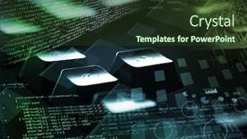  Presentation with programing - Slide set having close-up dark keyboard with coding and programing concept background and a tawny brown colored foreground