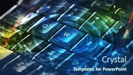  Presentation with cyber security - Slide deck enhanced with close-up-dark-keyboard background and a ocean colored foreground