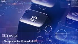  Presentation with communication - Beautiful theme featuring close-up-dark-keyboard backdrop and a navy blue colored foreground