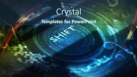  Presentation with cyber security - PPT layouts featuring close-up-dark-keyboard background and a ocean colored foreground