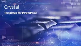  Presentation with communication - Beautiful presentation featuring close-up-dark-keyboard backdrop and a ocean colored foreground