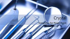  Presentation with dentistry - Colorful presentation theme enhanced with close-up dental instruments backdrop and a light blue colored foreground