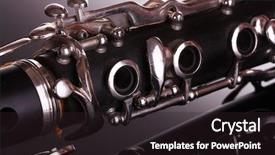  Presentation with clarinet - PPT theme enhanced with swing band - close up detail of clarinet background and a wine colored foreground