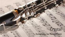  Presentation with clarinet - Audience pleasing slides consisting of swing band - close up detail of clarinet backdrop and a soft green colored foreground